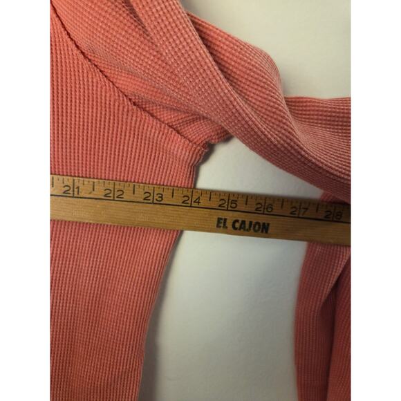 Laurie Felt Womens XL Thermal Waffle Knit Long Sleeve Muted Orange Tunic - Picture 8 of 9
